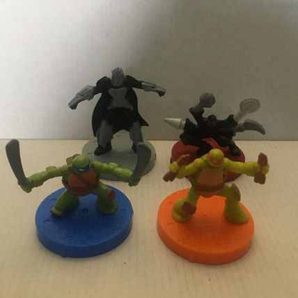 McDonalds TMNT Michaelangelo Leonardo Shredder & Footclan Happy Meal Figures