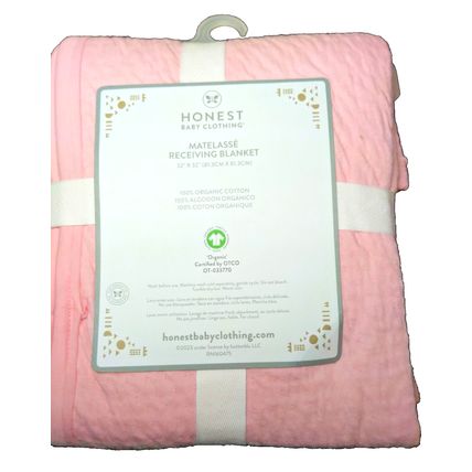 Honest Baby Clothing Pink Baby Girl 100% Cotton Receiving Blanket 32X32 NEW!