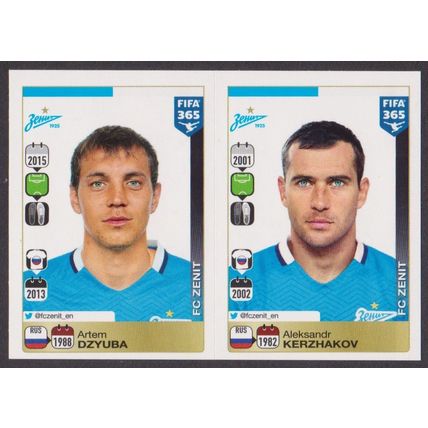 Panini Stickers 2016 FIFA 365 #759 (759 - 760) Dzyuba - Kerzhakov (FC Zenit)