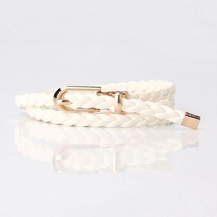Women's Woven Belt Slim High-End Sense Dress Suit Thin Pin Buckle Belt