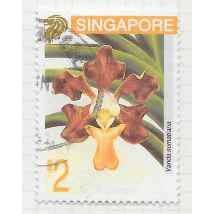 SINGAPORE 1993 STAMP EXHIBITION 95 ORCHIDS Vanda sumatrana $2 USED