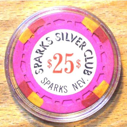 (1) $25. Karl's Silver Club CASINO CHIP - 1974 - Sparks, Nevada