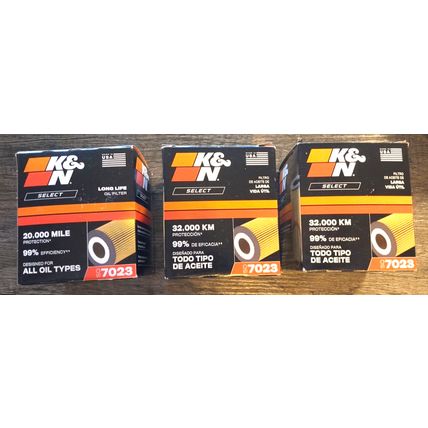(3) K&N Select Oil Filters # 7023 / 20,000 Mile Protection. Various Toyota/Lexus