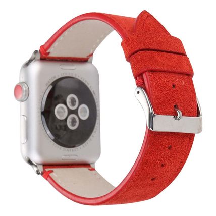 Frosted Genuine Leather Watch Strap For Apple Watch Series 7 41mm / 6 & SE & 5 &