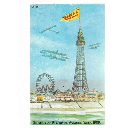Shell Motor Spirit, Souvenir Of Blackpool 1909, Repro Advertising Postcard.