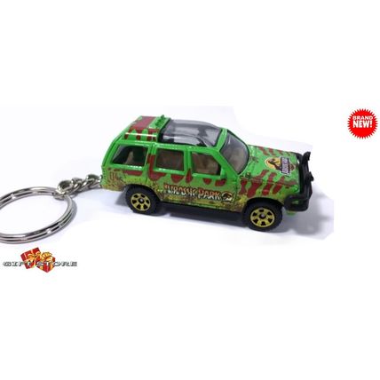 RARE CUSTOM KEYCHAIN GREEN FORD EXPLORER JURASSIC PARK ❤️GREAT GIFT❤️