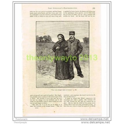 THE ROAD HOME, THE QUIVER, Book Illustration (Print), c1886