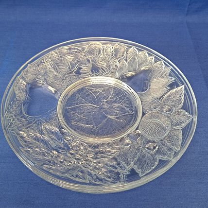 Vintage Lot 4 KIG Indonesia K126 CLEAR Fruit Glass SALAD Plates Bread & Butter
