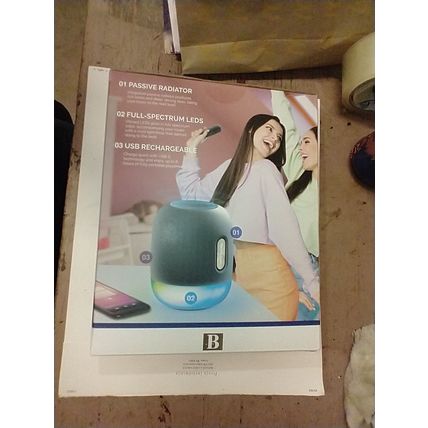 NEW!! Brookstone Spark Wireless LED Karaoke Speaker & Microphone, Bluetooth