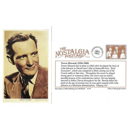 Postcard UK Film Actor Trevor Howard Brief Encounter - Nostalgia