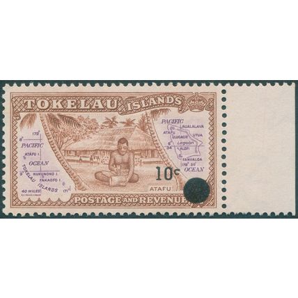 Tokelau 1967 10c on ½d red-brown & purple SG11 MNH