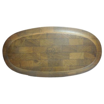 Vintage ATAPCO Teak Wood Serving Tray - Handcrafted Hong Kong - Danish Modern