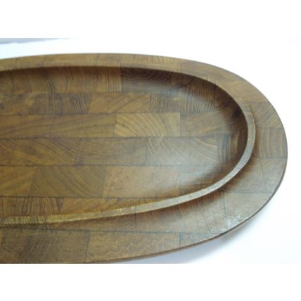 Vintage ATAPCO Teak Wood Serving Tray - Handcrafted Hong Kong - Danish Modern