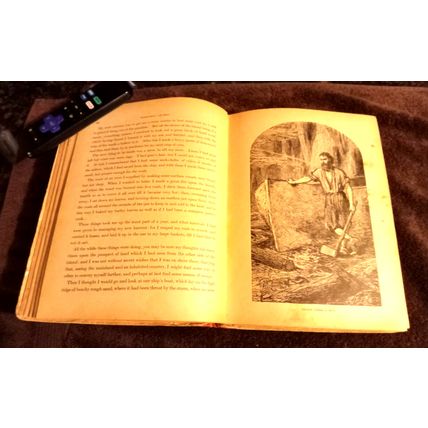The Adventures Of Robinson Crusoe By Daniel Defoe Circa 1900 10" Tall Good Shape