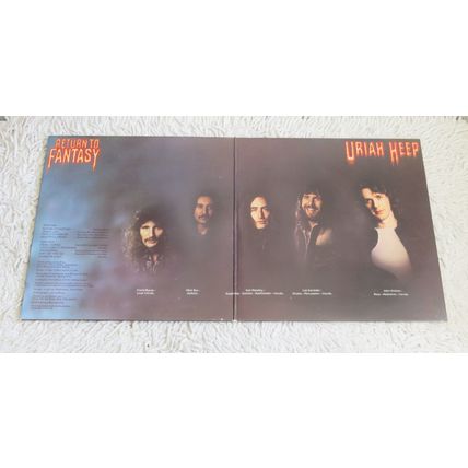 URIAH HEEP, RETURN TO FANTASY GATEFOLD VINYL LP. WITH TOUR SLIP AND TICKET .