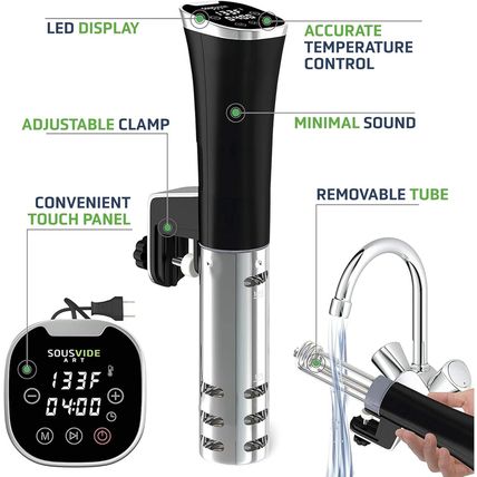SOUSVIDE ART Sous Vide Cooker Kit - 1000W Immersion Circulator - 15 Vacuum Bags,