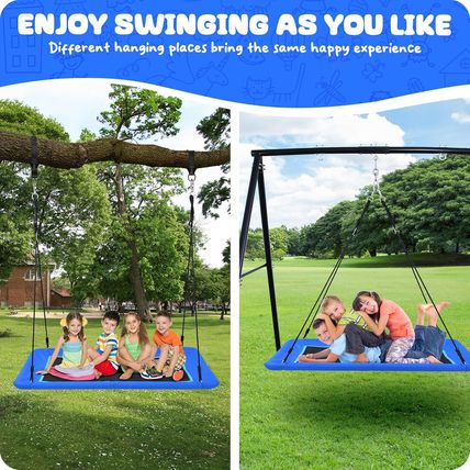 Trekassy 700Lbs 60" Rectangle Platform Tree Swing for Kids and Adults Waterproof