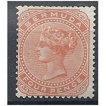Bermuda 1880 SG20 4d Orange-Red Wmk Crown CC Mounted Mint . .