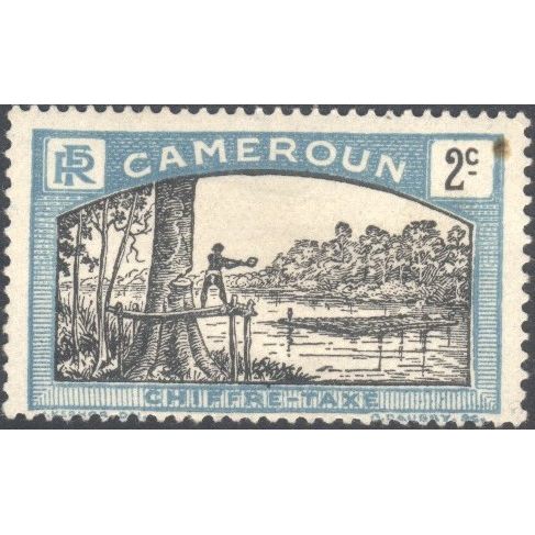 Cameroun 1925 - SGD88 - 2c black & blue - Felling Mahogany Tree - Post Due - MH