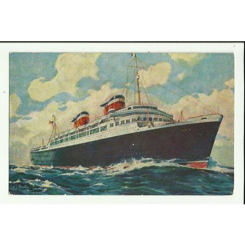 United States Lines SS AMERICA Company Art Postcard