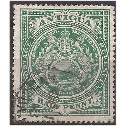 Antigua 1917 SG42 1/2d Blue-Green Wmk Multi Crown CA Fine Used . .. .