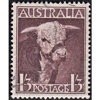 AUSTRALIA, 1948 1s3d Hereford Bull, SG 223 (Scott #211), used