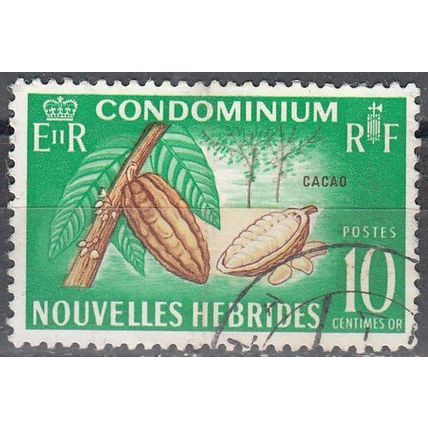 Nouvelles Hebrides 1965 Michel 216 O Cote (2005) 1.30 € Arbre cacao Cachet rond