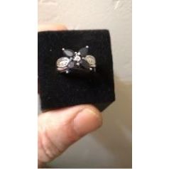 Sapphire and topaz flower designer ring Sterling Silver 1.40 CTW Size 7