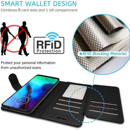 CoverON Wallet Case for Motorola Moto G8 Power-BLACK-NEW-FAST SHIPPING