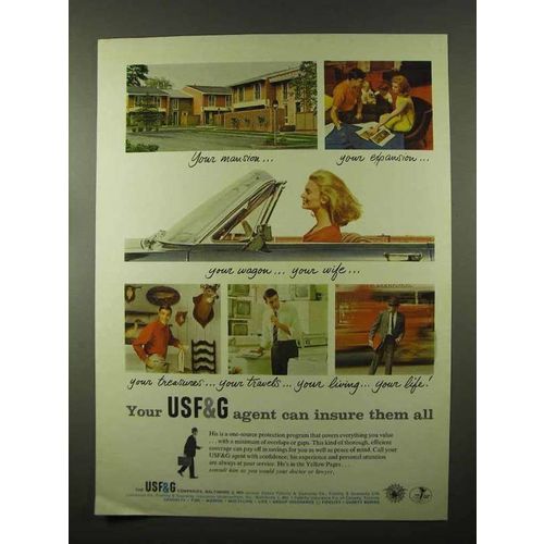 1966 USF&G Insurance Ad - Your Mansion Your Expansion