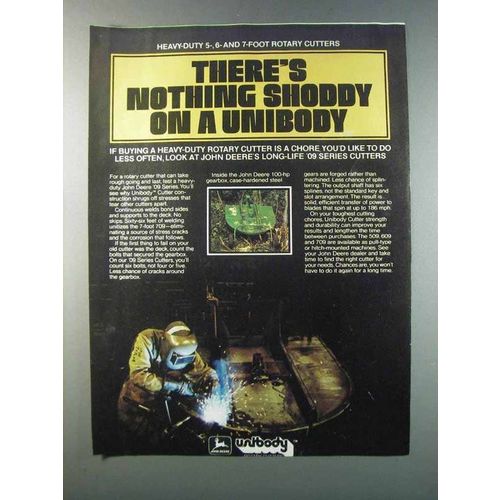 1981 John Deere Unibody Cutter Ad - Nothing Shoddy
