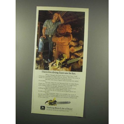 1981 John Deere Chain Saw Ad - I Farm for a Living