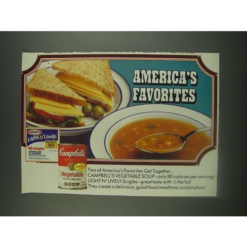 1985 Campbell's Vegetable Soup and Kraft Light n' Lively Singles Ad