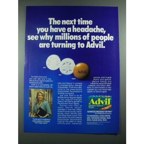 1988 Advil Medicine Ad - The Next Time You Have a Headache