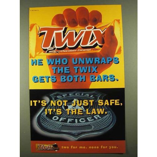 1997 Twix Candy Ad - He Who Unwraps Gets Both Bars