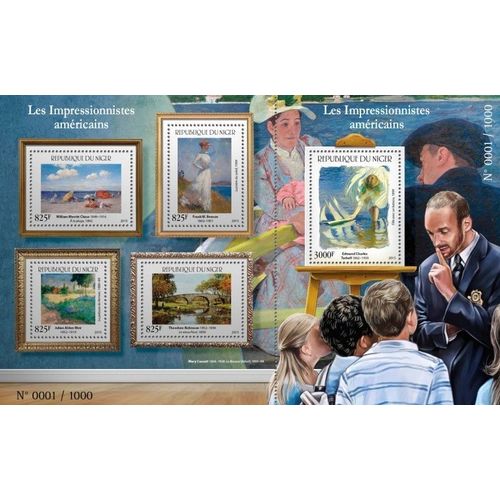 NIGER 2015 SHEET MNH AMERICAN IMPRESSIONISTS ART PAINTINGS ARTE PEINTURES 4
