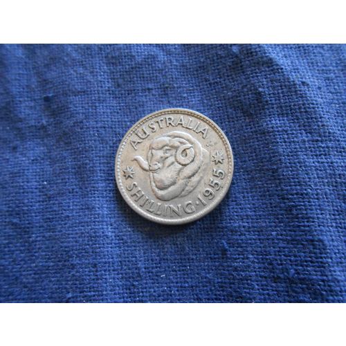 1955 .500 Silver QE.11. AUSTRALIA SILVER SHILLING COIN.