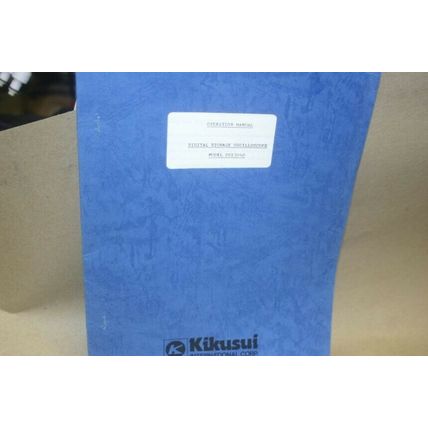 Kikusui DSS5040 Digital Oscilloscope Operation User Instruction Manual