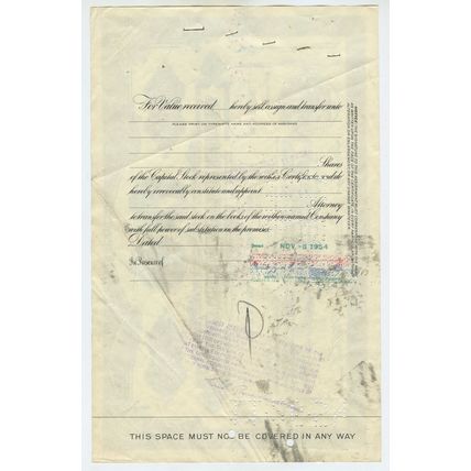 Lehigh Coal & Navigation Company 30 Shares 1954 Stock/Share Certificate Merrill