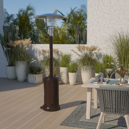 Patio Porch Deck Propane Heater Bronze Stainless w/Wheels Commercial Residential