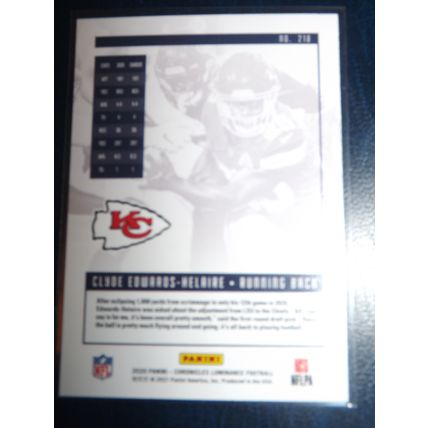 2020 Panini Chronicles CLYDE EDWARDS-HELAIRE (Chiefs) Luminance Rookie Card #218