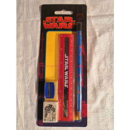 New, Vintage, 1997, Star Wars Stationary, Pencil, Ruler, Rubber, Sharpener, Kids