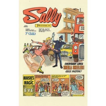 London Traffic Policeman Guy Fawkes Sally 1970s Girls Comic Postcard
