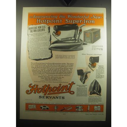 1926 Hotpoint Super-Iron Ad - Announcing the wonderful Hotpoint Super-Iron