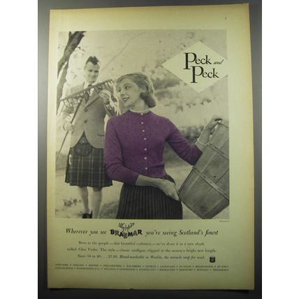 1955 Peck and Peck Braemar Cashmeres Ad - Wherever you see Braemar