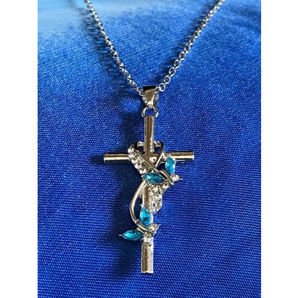 Necklace Butterflies on Cross Necklace #458