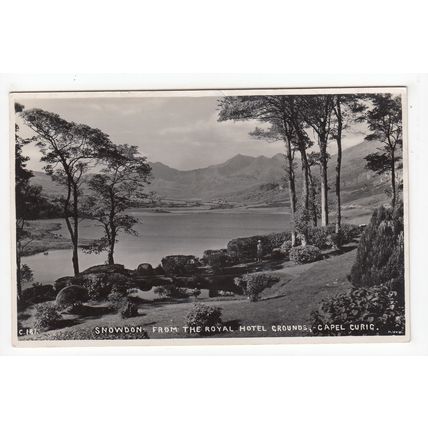 Snowdon from the Royal Hotel Grounds Capel Curig Postcard Wales