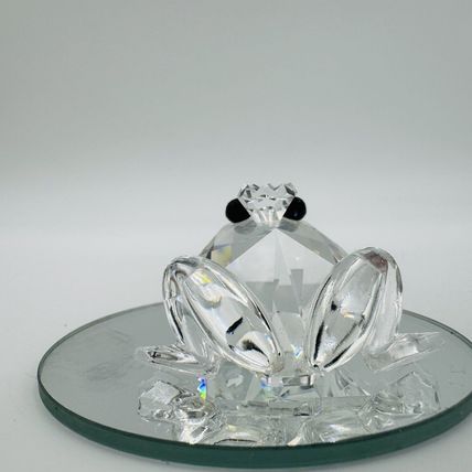 Swarovski Crystal Frog Toad Prince Crown Figurine Austria Retired 2in