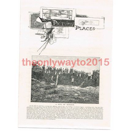 Empire Glycerine Explosion, Montpeliler Indiana USA, Book Illustration 1895