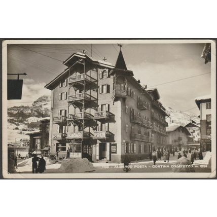 Albergo Posta, Cortina d'Ampezzo, c.1930s - Zardini Foto Cartolina